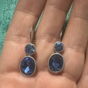 Monet Blue Crystal Earrings